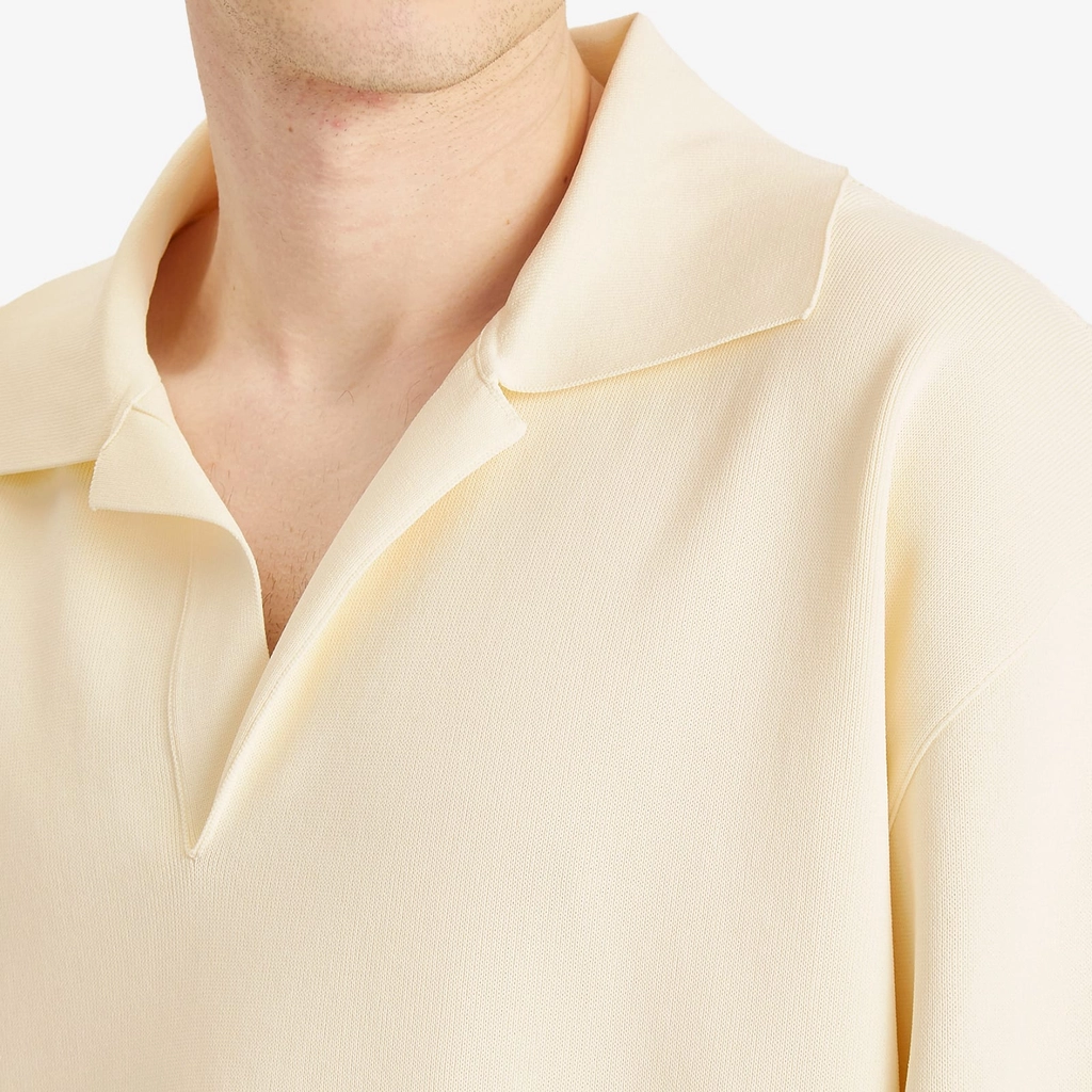 AMI Paris Men's Short Sleeve Polo White Cream